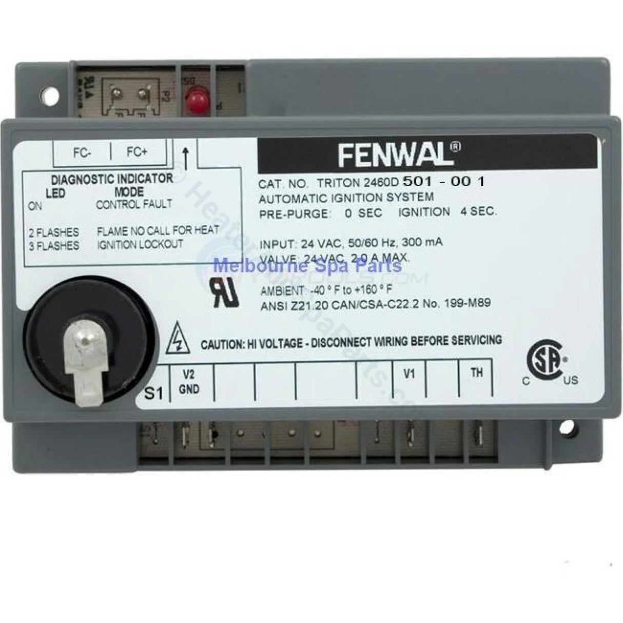 DSI Fenwal Ignition Module for Hurlcon / Astralpool HX 70 HX 120 and WX series Gas Heaters - Heater and Spa Parts