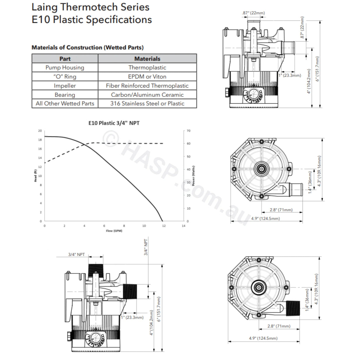 E10 Spa Circulation Pump - Itt Laing Xylem Goulds Thermotech Also Jacuzzi / Filtration Pumps