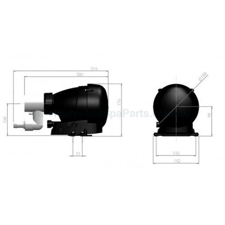 Edgetec Blower - with Eezi Air Touchpad - Heater and Spa Parts