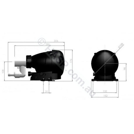 Edgetec Spa Bath Blower - in-built Air Switch - Heater and Spa Parts