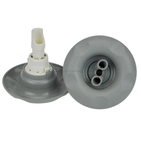 Edgetec Excess Spa Pool Jet - Twin Spin - Stainless Grey - Scallops - 100mm - Heater and Spa Parts