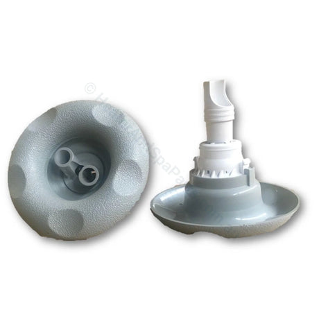 Edgetec Excess Spa Pool Jet - Twin Spin - Stainless Grey - Scallops - 100mm - Heater and Spa Parts