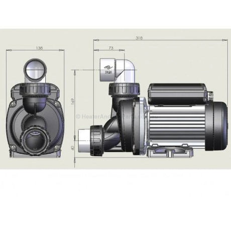 Edgetec Midjet (Midget) Spa Circulation Pump - Heater and Spa Parts