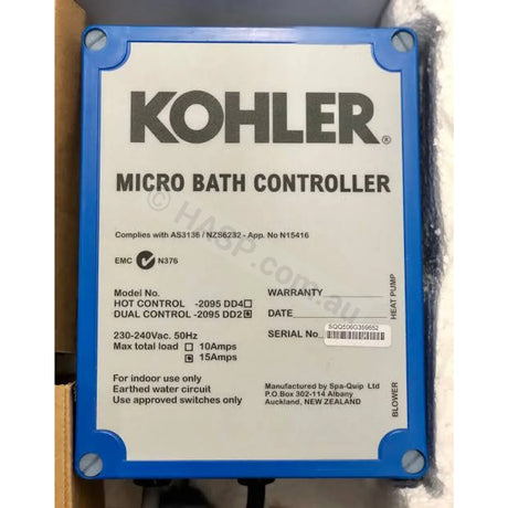 Englefield Kohler Spaquip Spa Bath Touchpad Panel - Pump, Heater, Air Blower control - 4 Button - 2095 Intuitive Series - Heater and Spa Parts