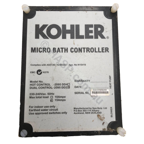 Englefield Kohler Spaquip Spa Bath Touchpad Panel - Pump, Heater, Air Blower control - 4 Button - 2095 Intuitive Series - Heater and Spa Parts