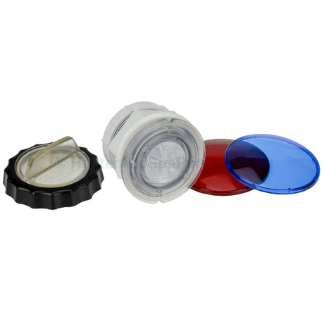 Front & Rear Access Light Fitting w/ Coloured Lenses - 65mm Hole / 82mm Diameter - Heater and Spa Parts