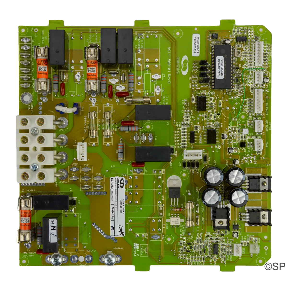 Gecko MSPA-1 circuit board PCB - Export CE 230v, 50Hz - Heater and Spa Parts