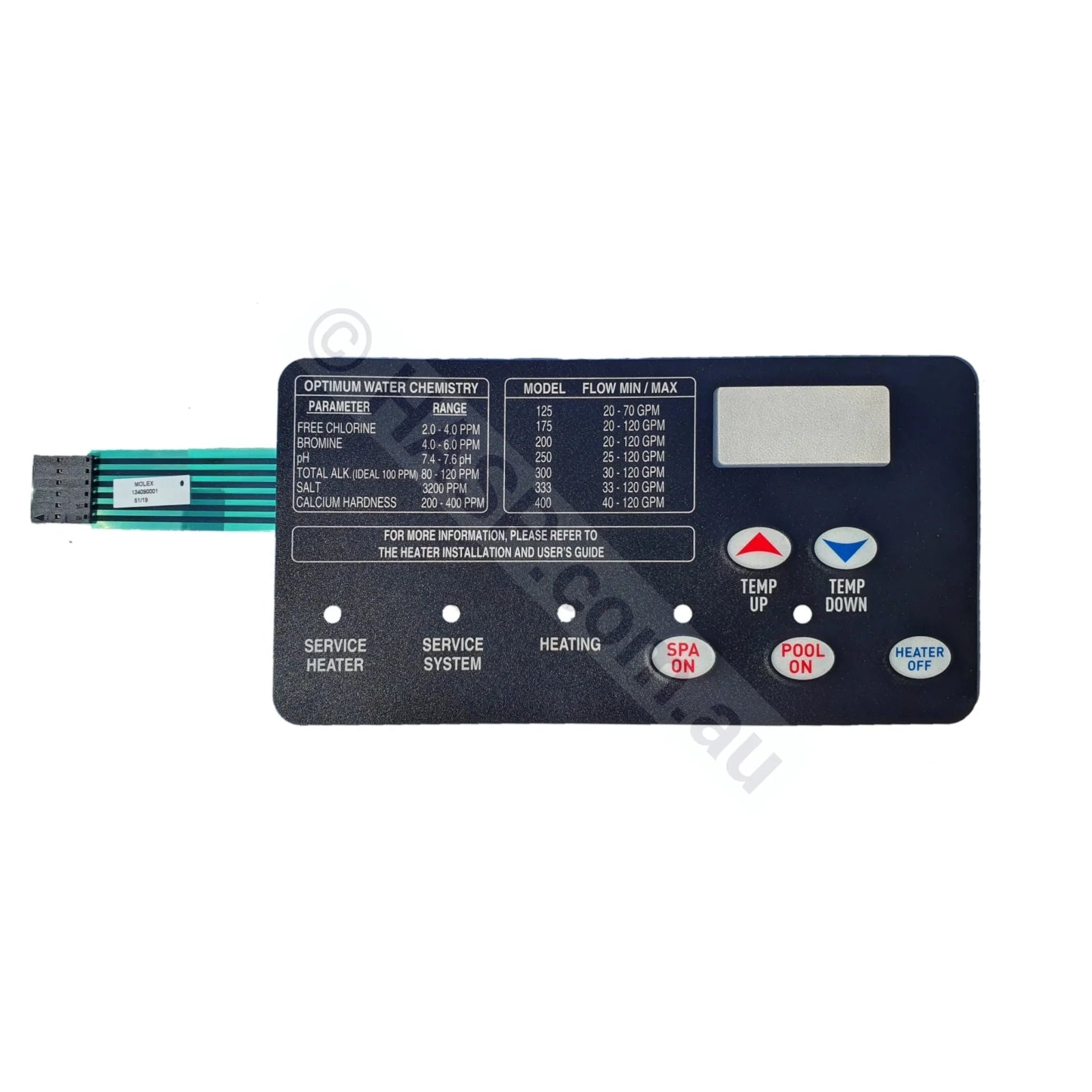 Pentair Mastertemp / Waterco Turbotemp Membrane for Touchpad / Control Panel - Heater and Spa Parts