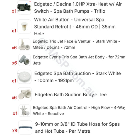 Heated Basic Spa Bath Starter Kit