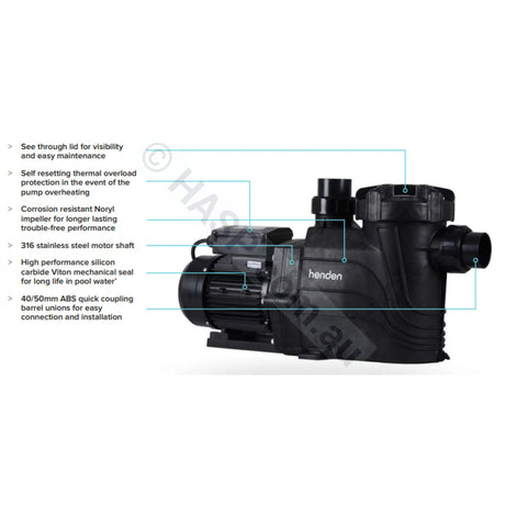 Henden 300 1.0HP - Astralpool CTX 280 E 230 Retrofit Hurlcon CX 240 280 TX 1.0