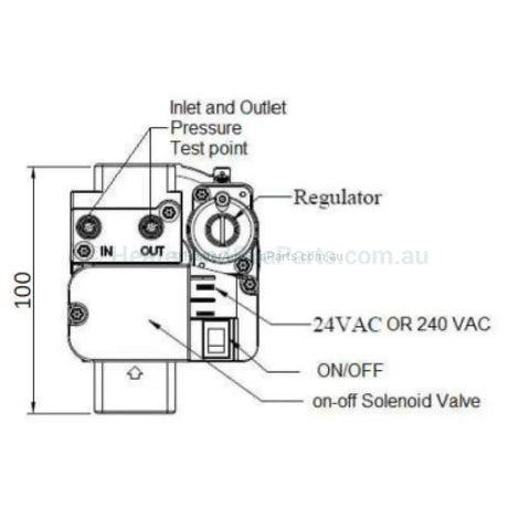 Hurlcon Astralpool Gas Regulator Valve For Hx 70 120 Jx 130 160 And Wx Heaters Gas Heater Parts