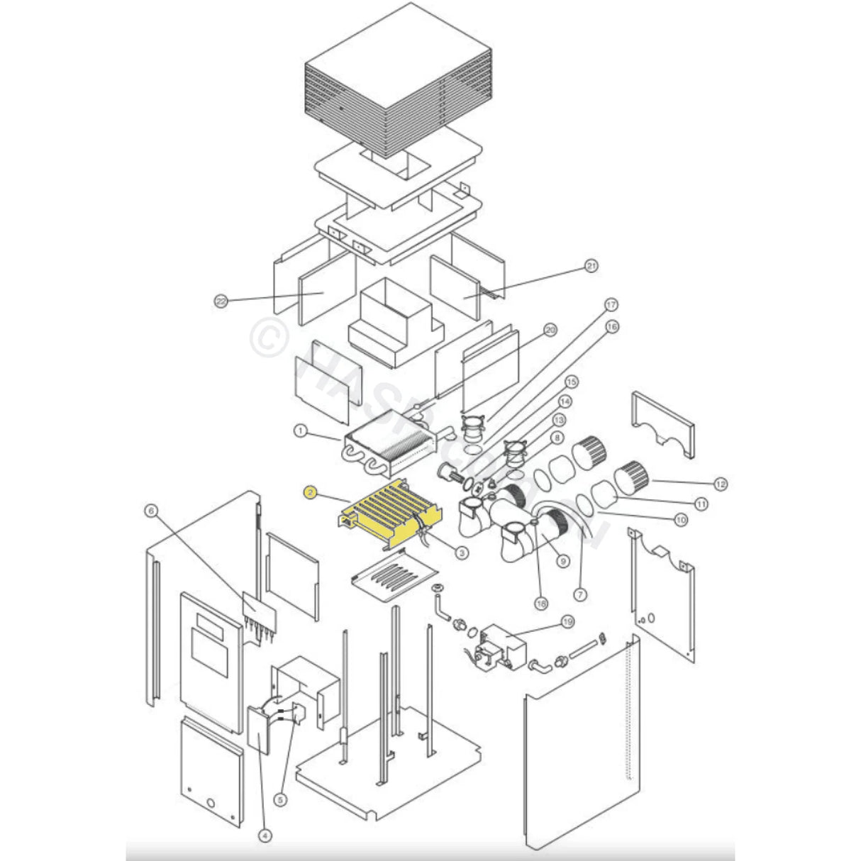 Hurlcon / Astralpool Hx Burner Assembly - Hx70 & Hx120