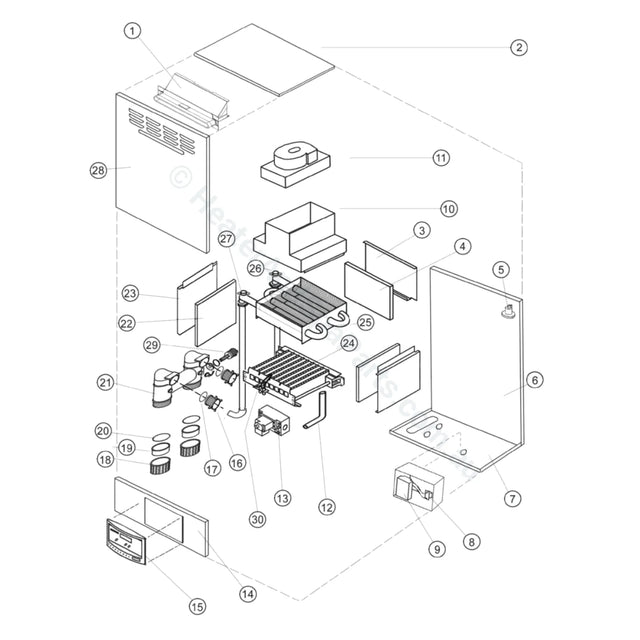 Hurlcon Astralpool JX 130 / JX 160 Wall-Mount Gas Heater Spare Parts - JX130/JX160 - Heater and Spa Parts