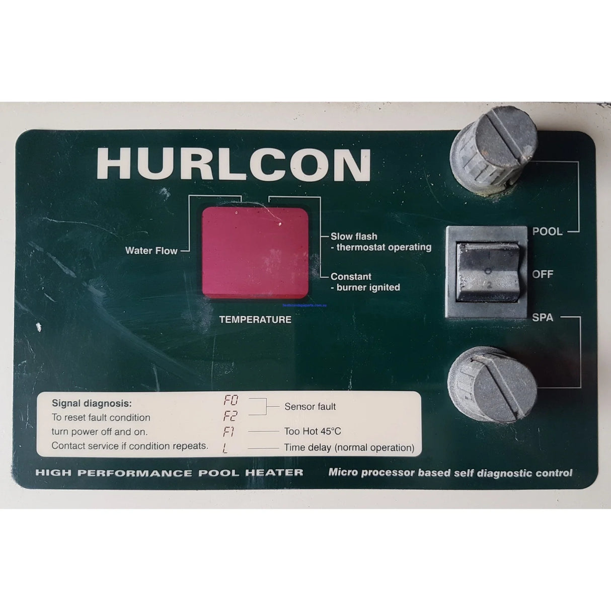 Hurlcon Heater - Very Old Dual Analogue Control PCB - Obsolete - Heater and Spa Parts