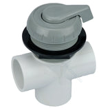 Hydroair 1" / 25mm 3 Port Diverter Valve - Grey - 60mm - Heater and Spa Parts