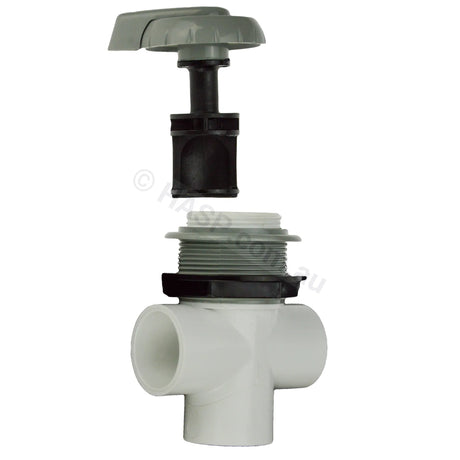 Hydroair 1" / 25mm 3 Port Diverter Valve - Grey - 60mm - Heater and Spa Parts