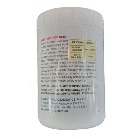 IQ Alkalinity Up 500gm - pH Buffer - Increases pH and Total Alkalinity - Heater and Spa Parts