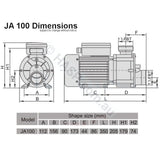 LX Whirlpool JA100 Spa Circulation Pump - 1.0HP - Replaces DXD 310 EA 350 TDA 100 DH 1.0 Circulation / Filtration Pumps