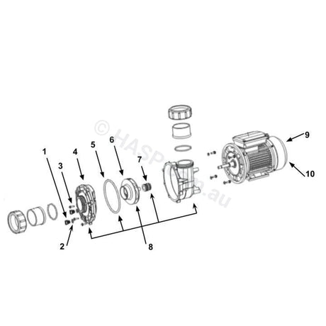 LX Whirlpool LP/WP - Davey QB - SpaNET XS - Jet Pump Drain & Bleed Plug - Heater and Spa Parts