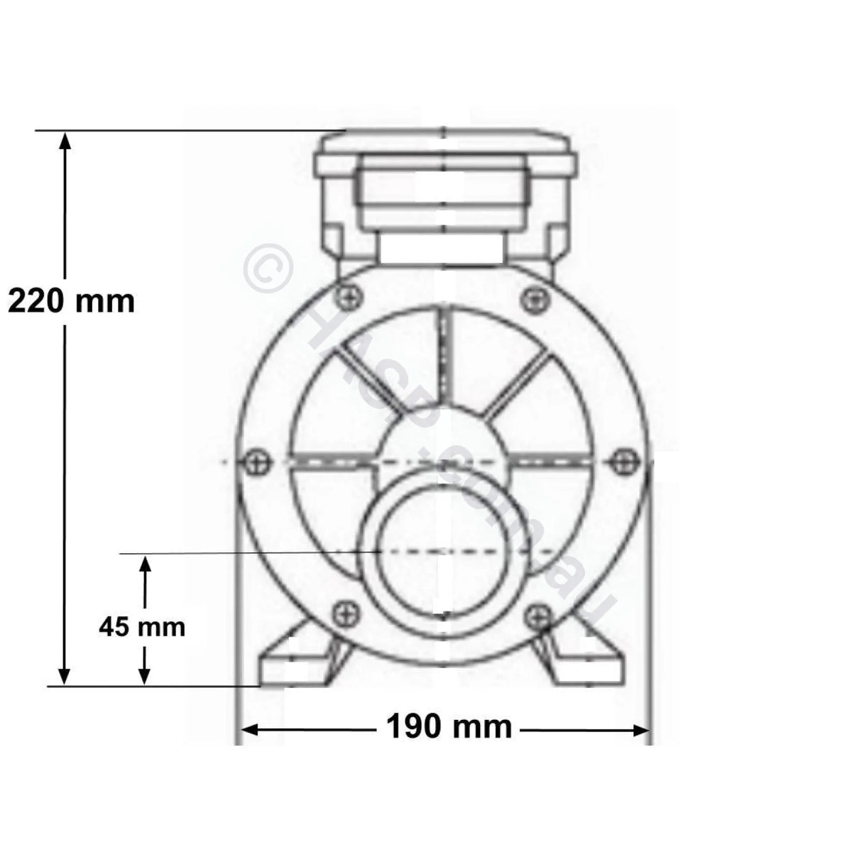 LX Whirlpool TDA 200 2.0HP Spa Jet & Circulation Pump - TDA200 Pump