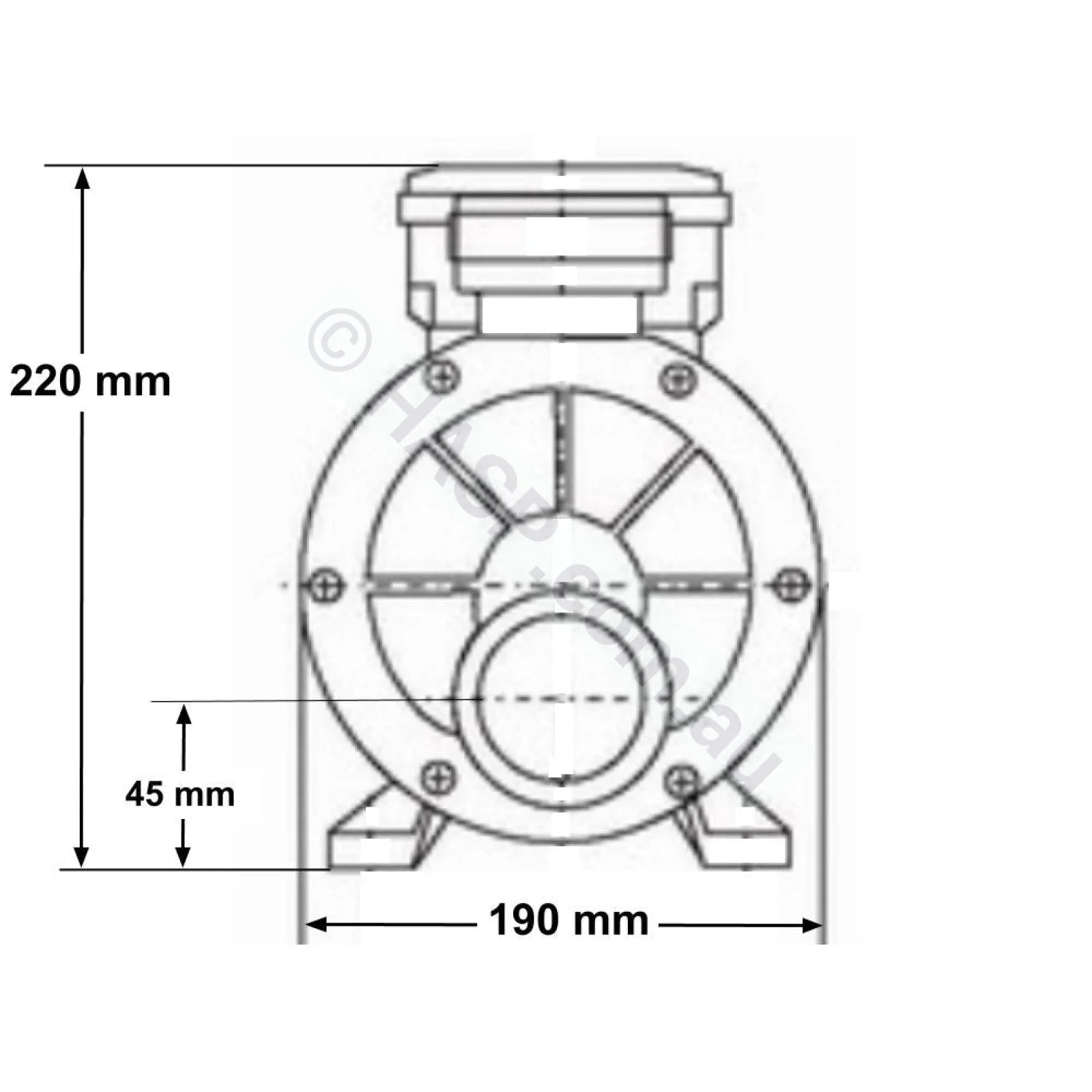 LX Whirlpool TDA 200 2.0HP Spa Jet & Circulation Pump - TDA200 Pump