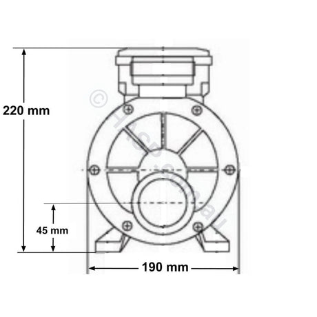 LX Whirlpool TDA 200 2.0HP Spa Jet & Circulation Pump - TDA200 Pump