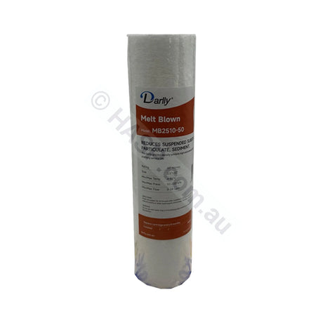 Melt Blown Sediment water filter cartridge, 50 micron, 2.5" x 10" Slimline (FC-MB2510-50)