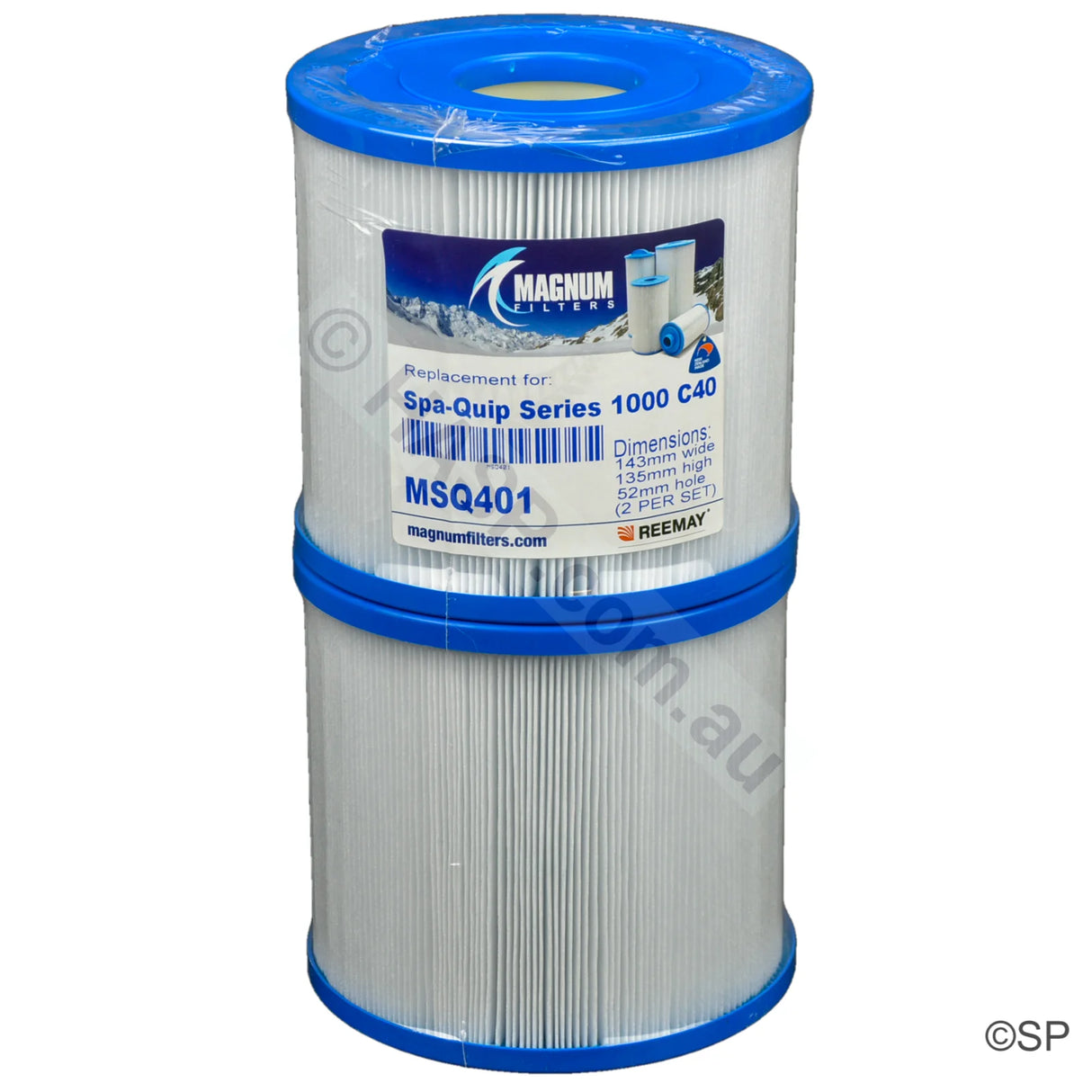 Spatex MSQ401 Davey Spa-Quip Series 1000 Skimmer Filter Cartridge Pair - Q1033 / SQ1040