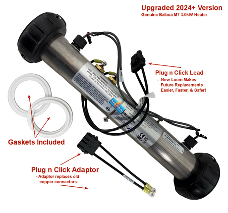 Balboa 3.0Kw M7 Heater Assembly - Genuine 2024 + Version- 3Kw Electric Heaters