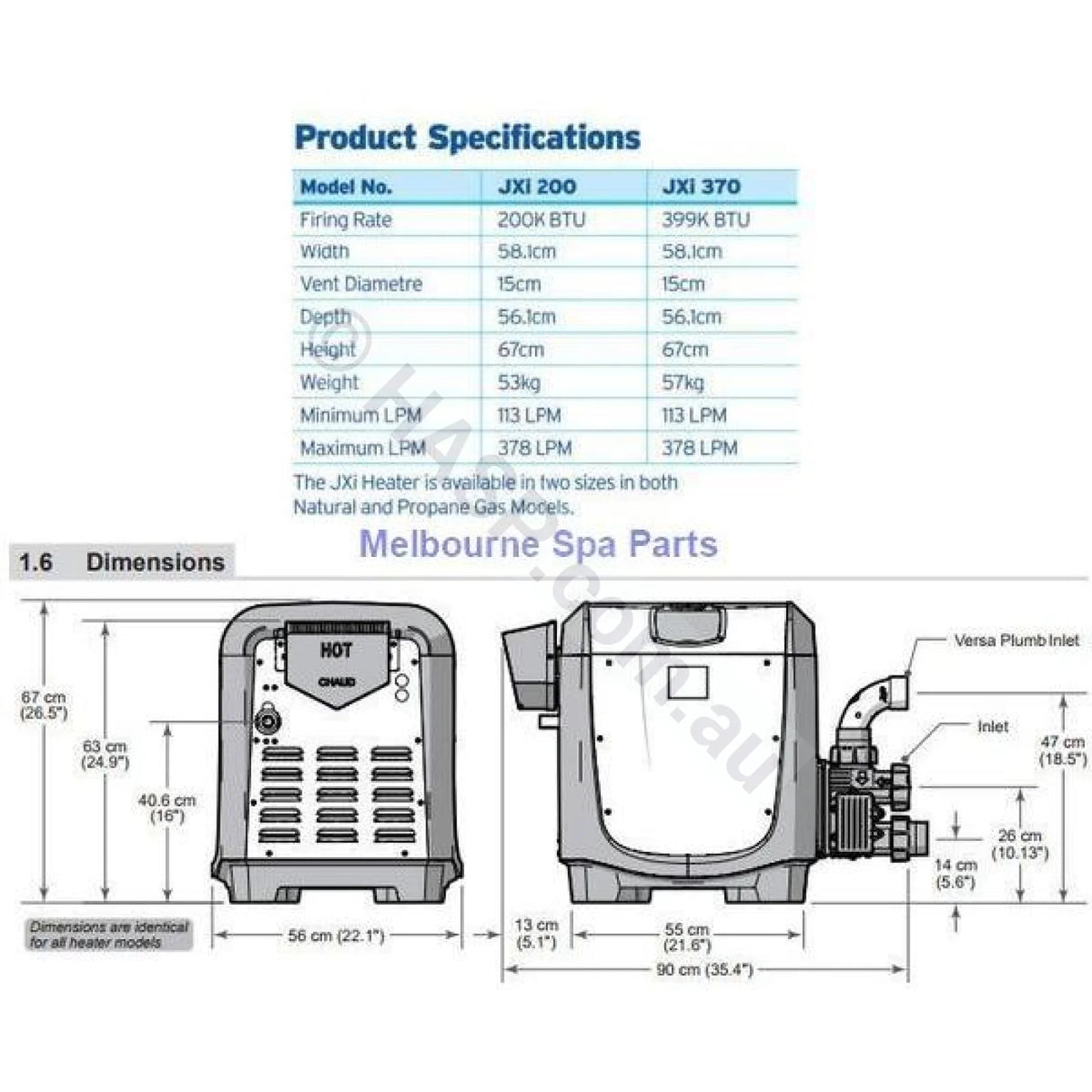Zodiac / Jandy JXi Gas Pool Heaters - Heater and Spa Parts