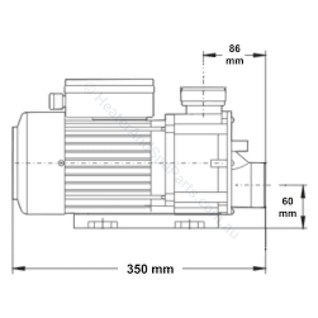 LX Whirlpool TDA 100 1.0HP Spa Jet & Circulation Pump - DXD 310 Repalcement Pump