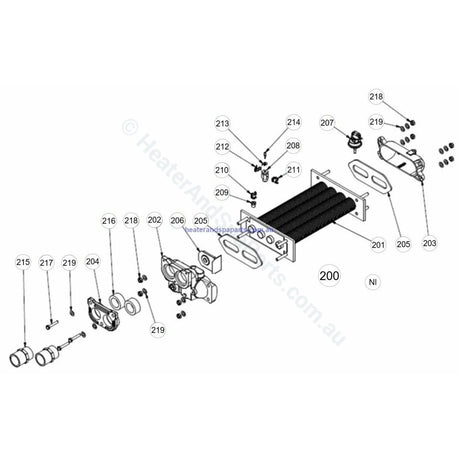 Raypak 127 &167 Gas Heater Spare Parts - Heater and Spa Parts
