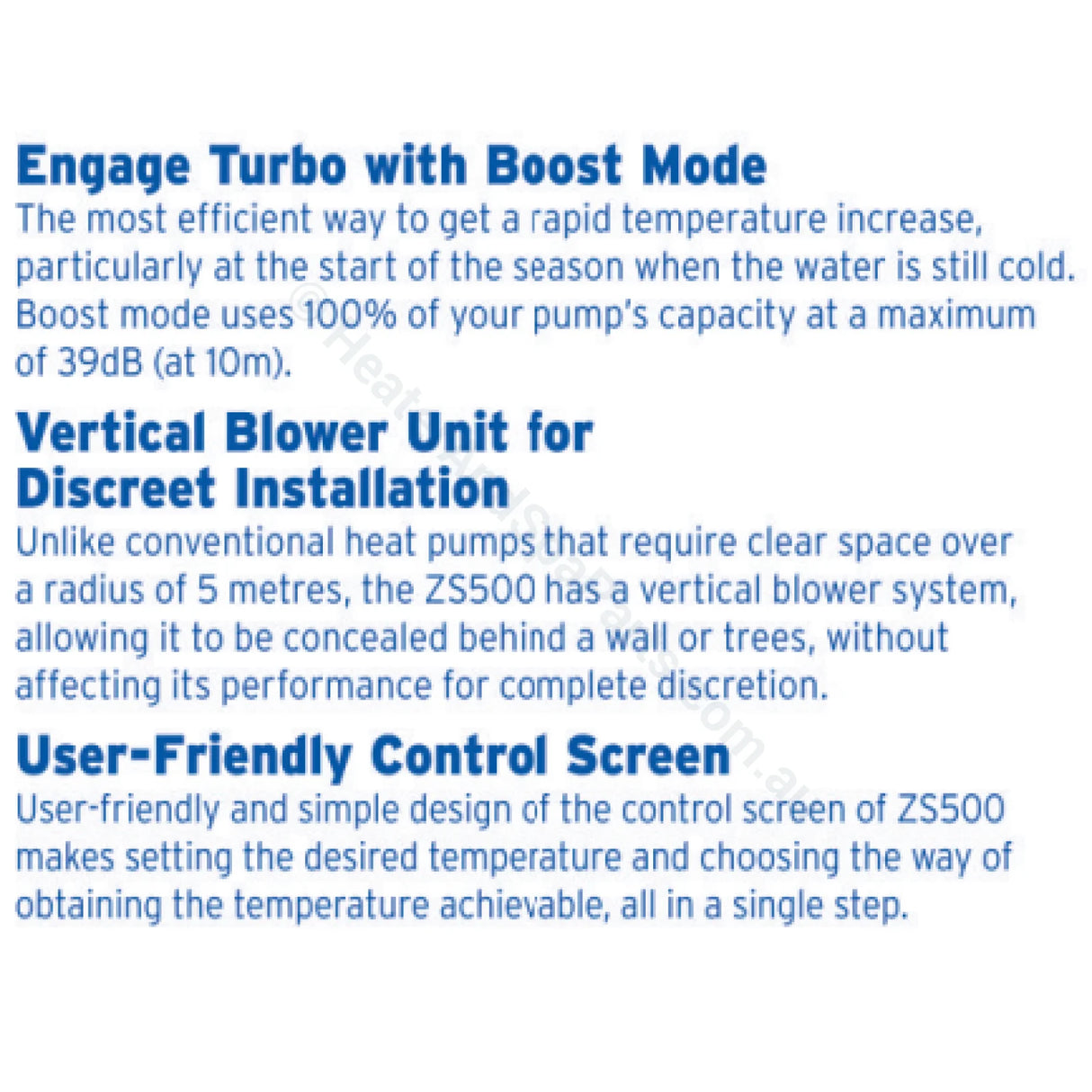 Zodiac ZS500 Heat Pump - 15kW & 20kW - Heater and Spa Parts