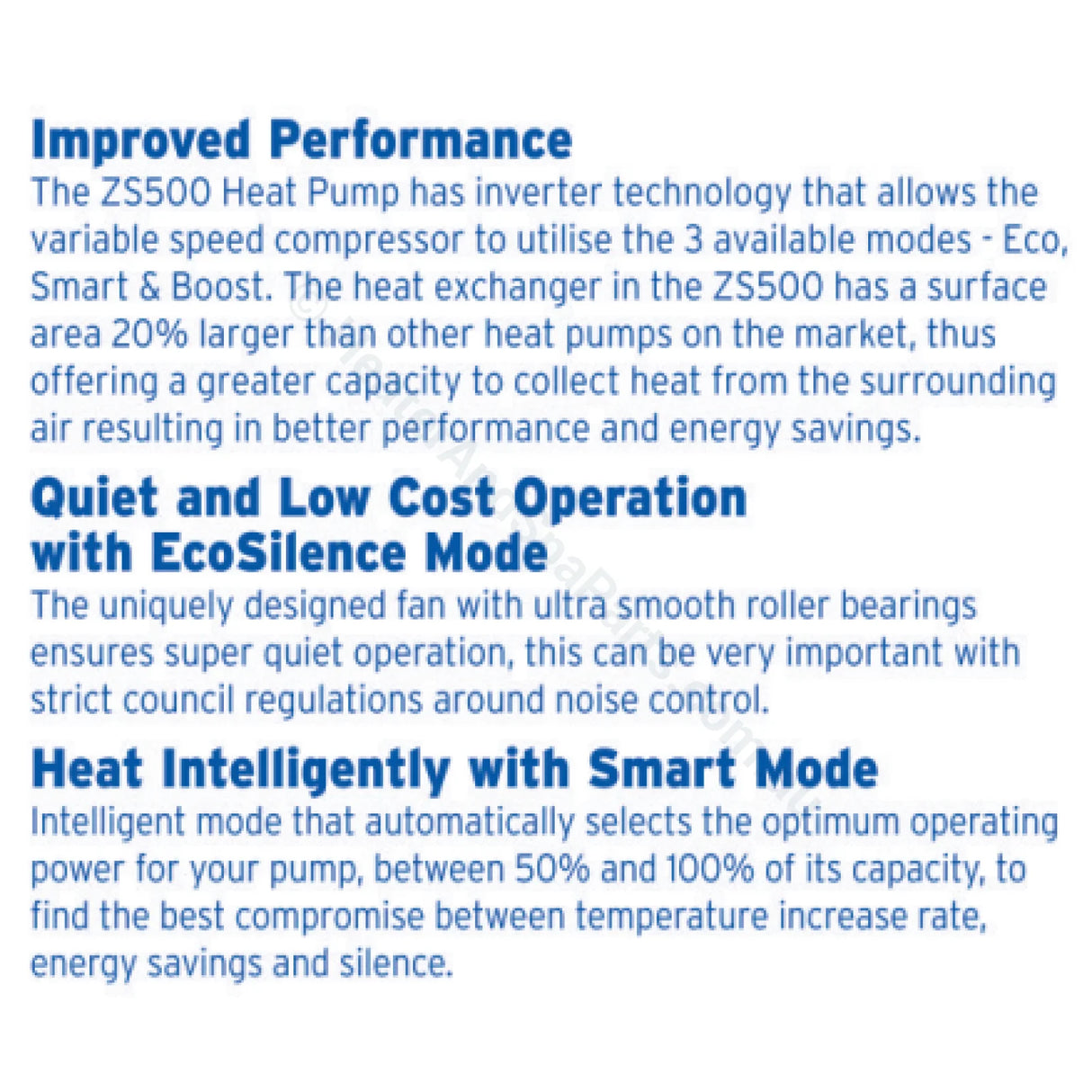 Zodiac ZS500 Heat Pump - 15kW & 20kW - Heater and Spa Parts