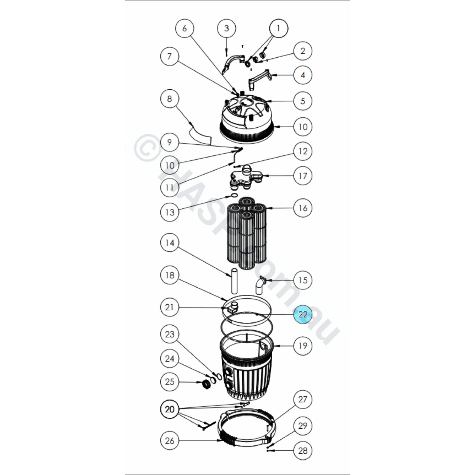 O-ring Seal for Astralpool Hurlcon QL 420 / QL 540 Cartridge Filters