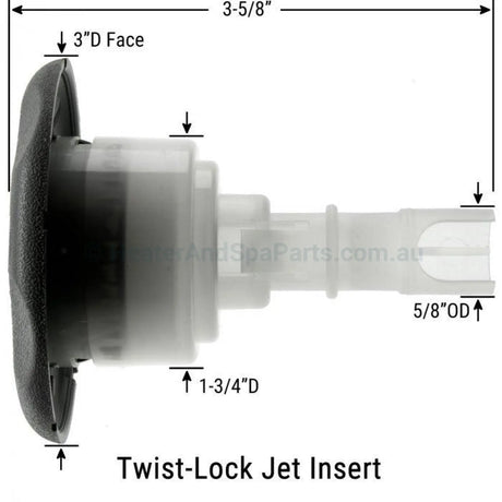 75mm Directional Spa Jet - Waterway Mini Storm Replacement - Heater and Spa Parts