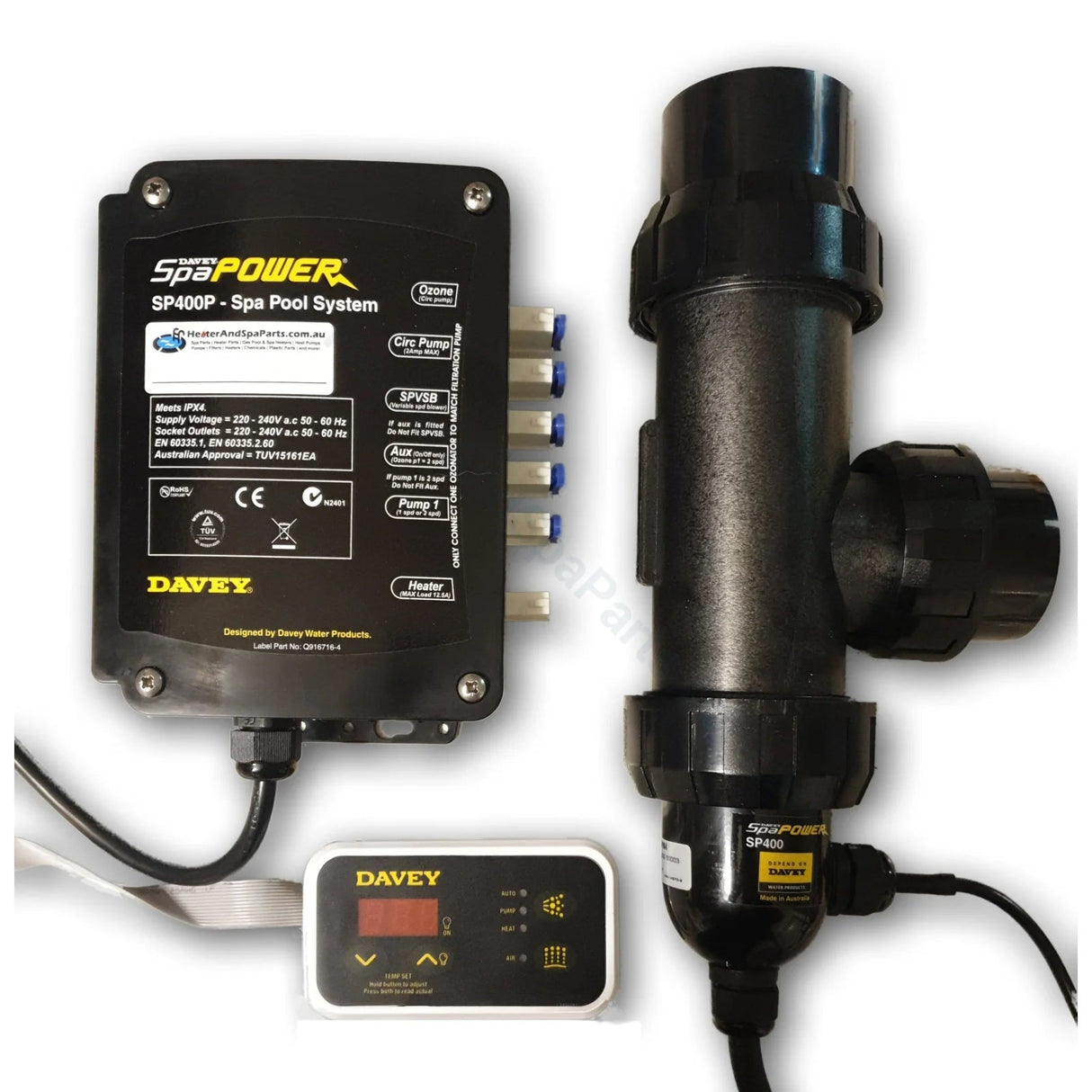 Davey SpaQuip Spa Power 400 SP400 Control System - Ampac Pulsar Replacement System - Heater and Spa Parts