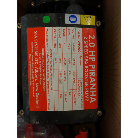 Piranha Spa Jet Pumps - 1 and 2 Speed - LP & WP Series - Heater and Spa Parts