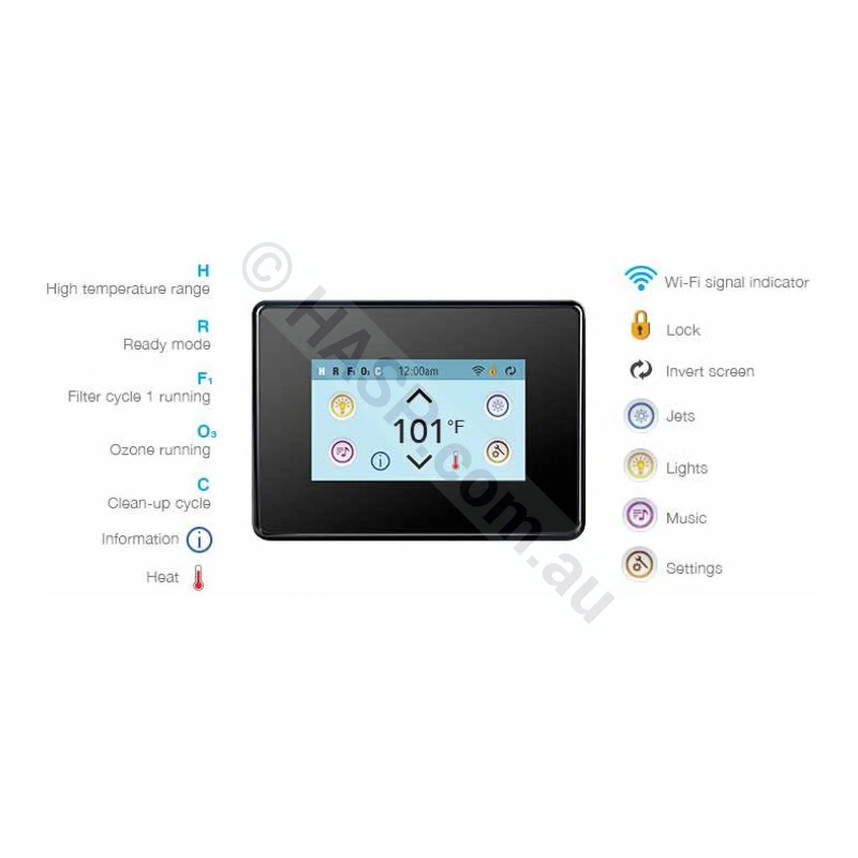 SpaTouch 2T SQ by Balboa - Colour Touchscreen Control Panel - Heater and Spa Parts