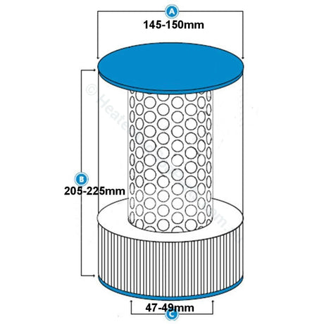 Universal Spa Industries, Sapphire, Signature, Endless and more Spa Cartridge Filter - 50 sqft 225x143 205x145 210x149 - Heater and Spa Parts