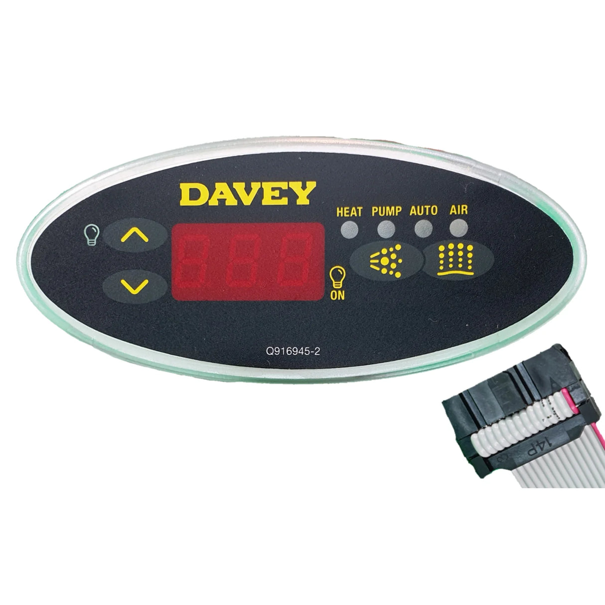 Davey Spaquip Spa Power SP 400, 500, 600, 601 Touchpad Control Panel Key Pad - Oval - Heater and Spa Parts