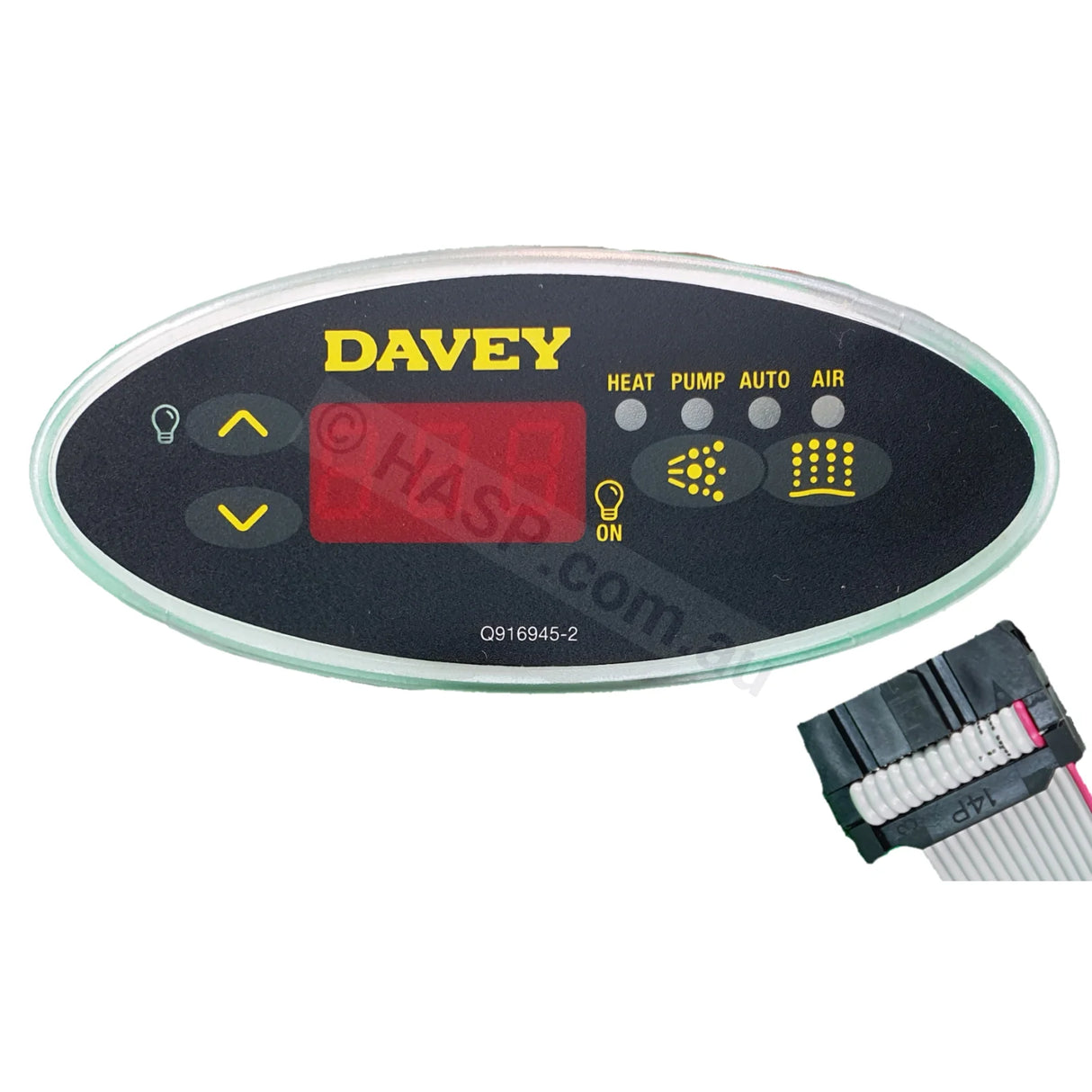 Davey Spaquip Spa Power SP 400, 500, 600, 601 Touchpad Control Panel Key Pad - Oval - Heater and Spa Parts