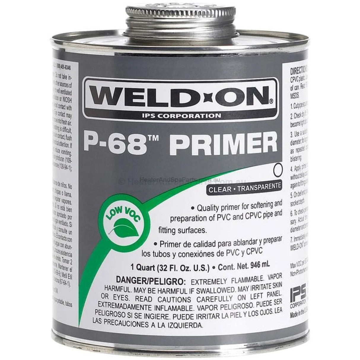 P-68 IPS Weld-on Clear Primer - 473mL - Heater and Spa Parts
