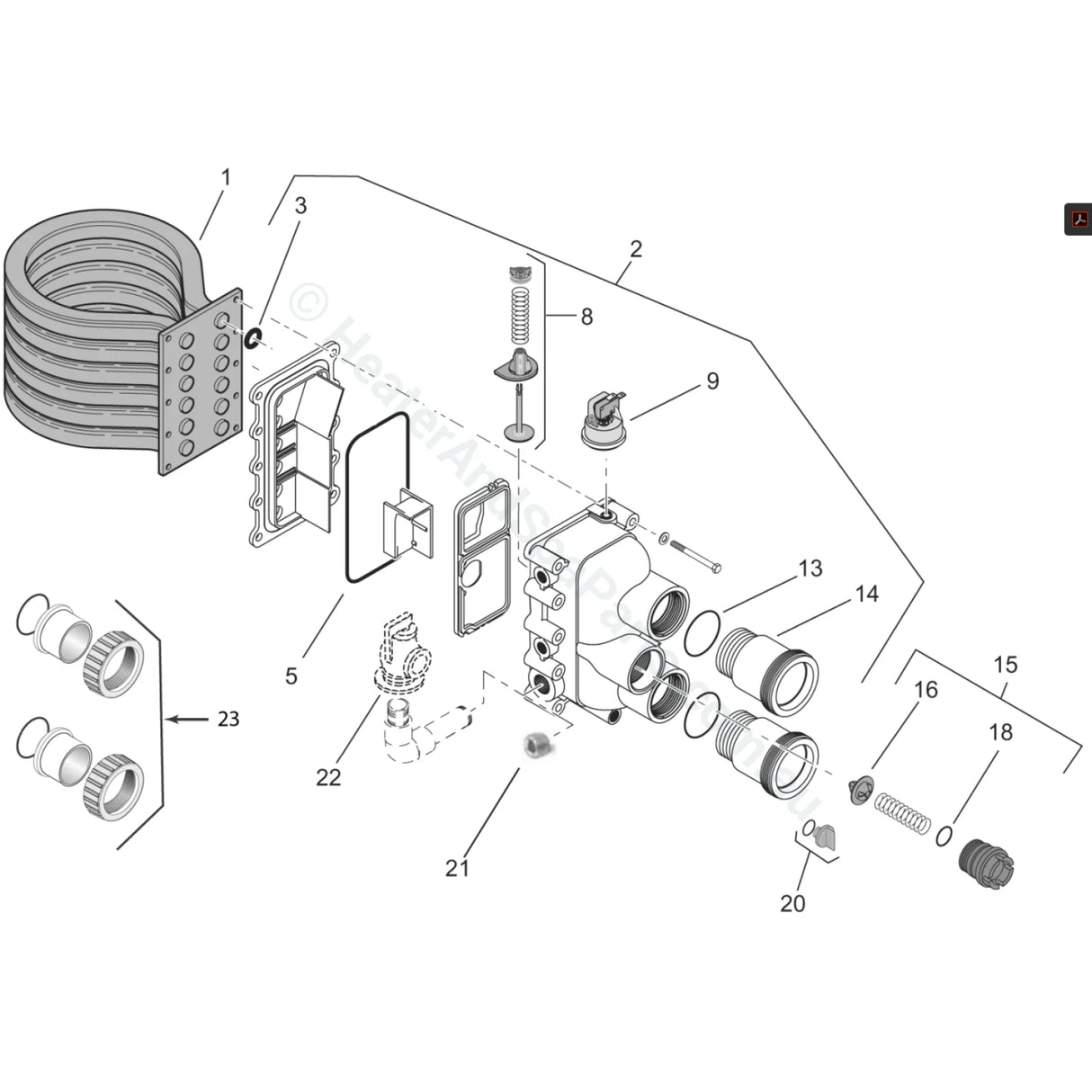 Pentair Mastertemp - Bypass Assembly - Heater and Spa Parts