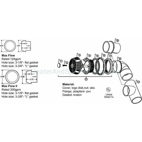 Pentair Max Flow II Spa Suction Cover - Pentair Pool Products - Monarch Spas & Others - Heater and Spa Parts