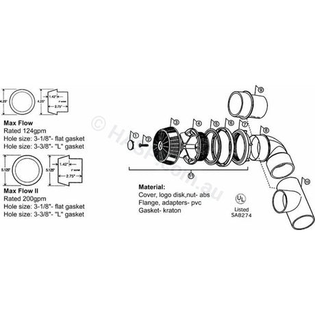 Pentair Max Flow II Spa Suction Cover - Pentair Pool Products - Monarch Spas & Others - Heater and Spa Parts