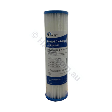 Pleated Sediment water filter cartridge, 20 micron, 2.5" x 10" Slimline (FC-P2510-20)