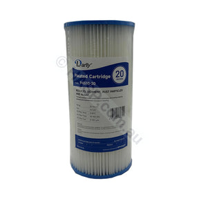 Pleated Sediment water filter cartridge, 20 micron, 4.5" x 10" Big Blue (FC-P4510-20)