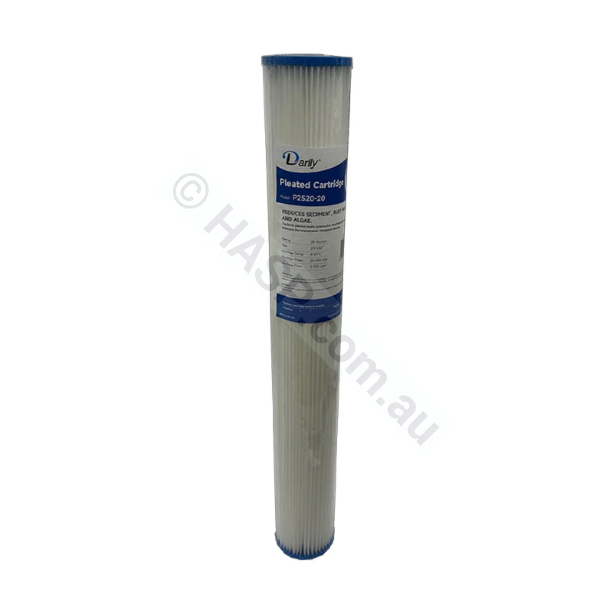 Pleated Sediment water filter cartridge, 20 micron, 2.5" x 20" Slimline (FC-P2520-20)