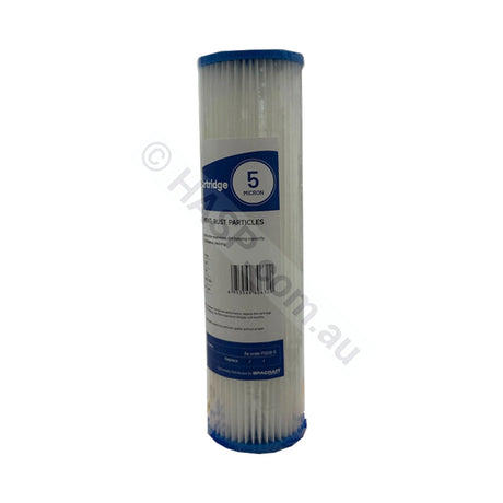 Pleated Sediment water filter cartridge, 5 micron, 2.5" x 10" Slimline (FC-P2510-5)